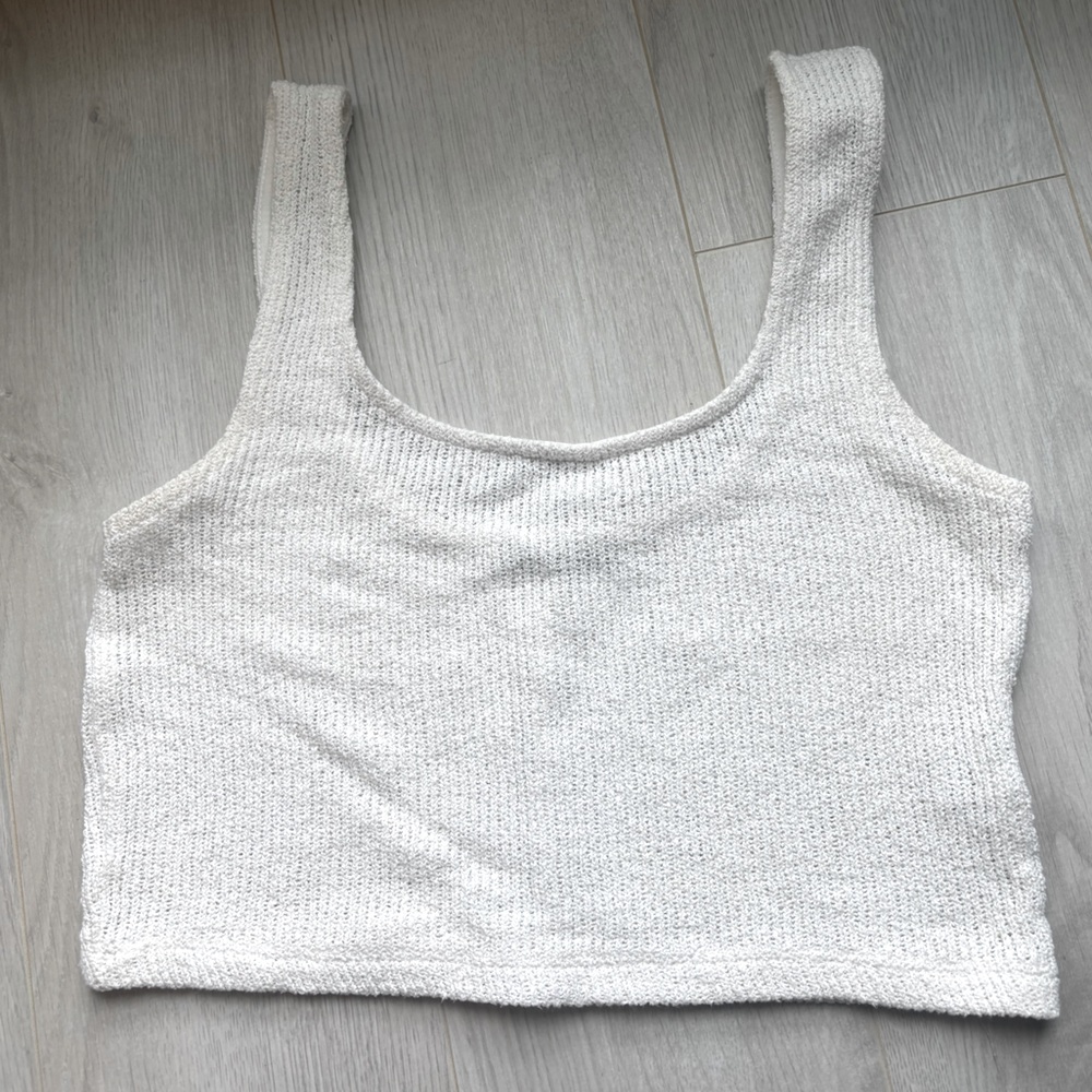 ZARA | White Breezy Knit Summer Tank Top S